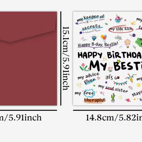 Happy Birthday, Bestie Card - Picture 2 of 6